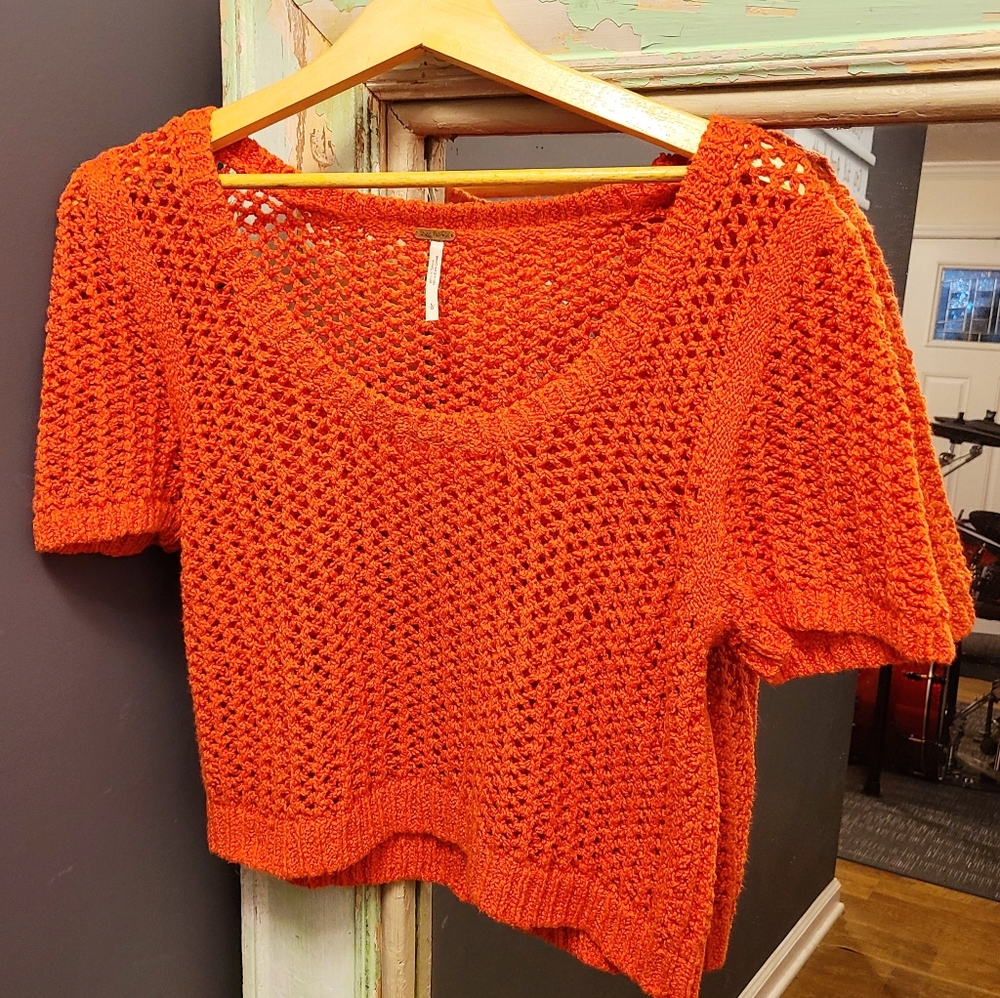 Free People Cropped Knit Sweater